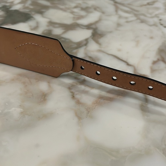 Maison Boinet Black Leather Belt 70/28mm single loop gold enclosure - Picture 5 of 7